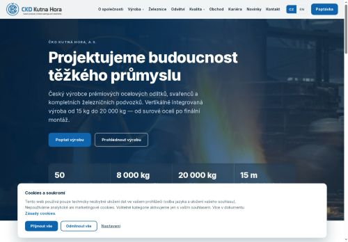 Webové stránky ČKD Kutná Hora, a.s., Kutná Hora