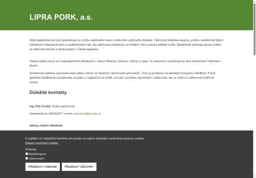 LIPRA PORK, a.s. nabízí práci na pozici Chovatelé a ošetřovatelé prasat v obci Dobrovice