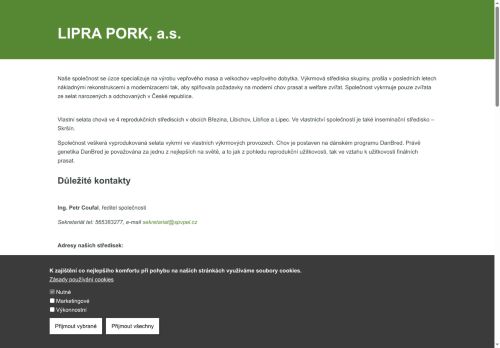 LIPRA PORK, a.s. nabízí práci na pozici Chovatelé a ošetřovatelé prasat v obci Dobrovice