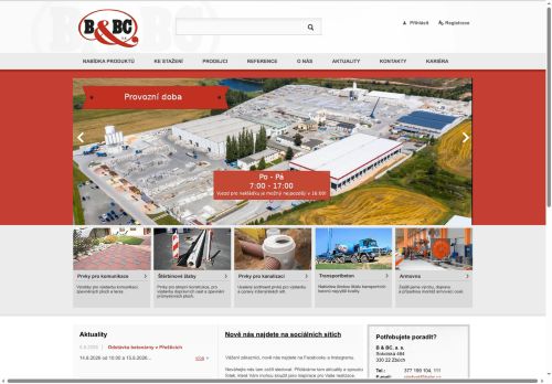 B & BC, a. s. nabízí práci na pozici ŘIDIČ SKUPINY C -MIX/ČERPADLO BETONU v obci Zbůch