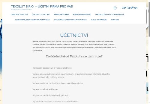 Texolut s.r.o. nabízí práci na pozici Účetní všeobecní (m/ž) v obci Rakovník