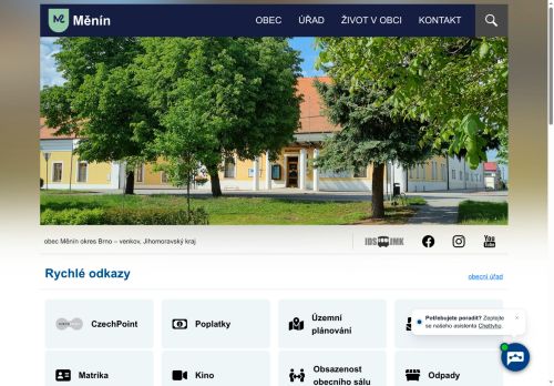 Zobrazit webové stránky Obecní úřad Měnín