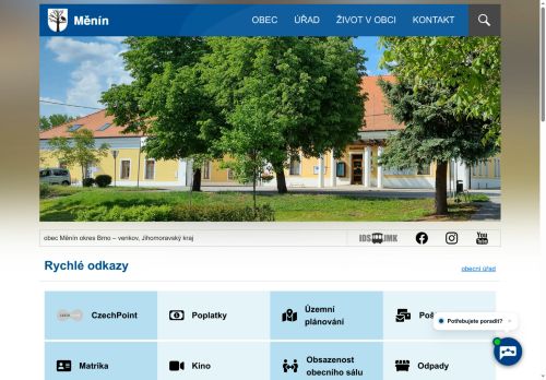 Zobrazit webové stránky Obecní úřad Měnín