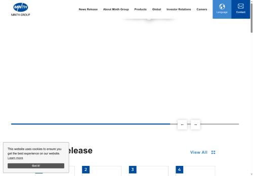 Webové stránky MINTH CZ s.r.o., Úžice
