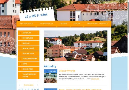 Webové stránky Základní škola a Mateřská škola Strážek, příspěvková organizace, Strážek