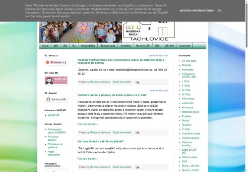 Základní škola a Mateřská škola Tachlovice, příspěvková organizace nabízí práci na pozici Učitelé v oblasti předškolní výchovy (m+ž) v obci Tachlovice
