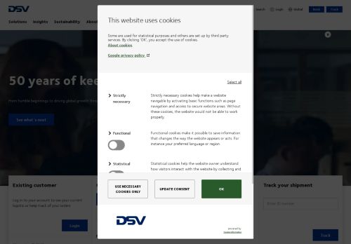 Webové stránky DSV Contract Logistics s.r.o., Strančice