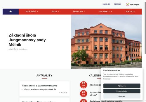 Webové stránky Základní škola Jungmannovy sady Mělník, příspěvková organizace, Mělník