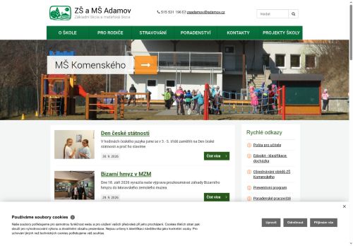 Zobrazit webové stránky Mateřská škola Komenského, Adamov