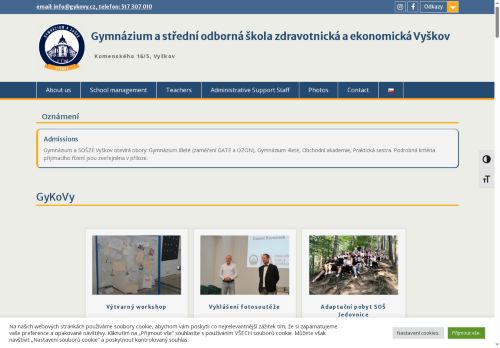 Zobrazit webové stránky Gymnázium a Střední odborná škola zdravotnická a zemědělsko-ekonomická Vyškov