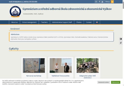 Zobrazit webové stránky Gymnázium a Střední odborná škola zdravotnická a zemědělsko-ekonomická Vyškov