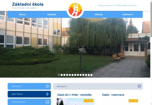 Webové stránky Základní škola Kostomlaty nad Labem, okres Nymburk, Kostomlaty nad Labem