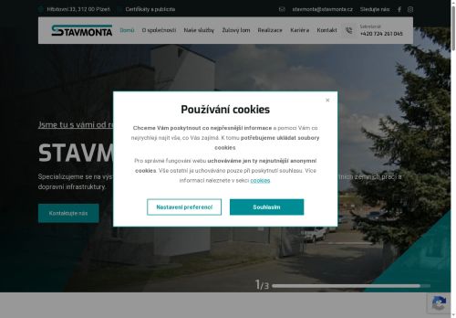 STAVMONTA spol. s r.o. nabízí práci na pozici Kameník - štípač, plátkař v obci Štěnovický Borek