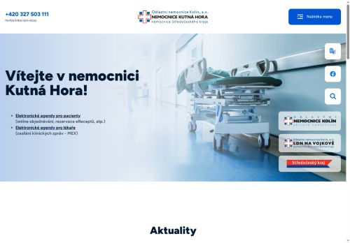 Oblastní nemocnice Kolín, a.s., nemocnice Středočeského kraje nabízí práci na pozici Vrchní sestra oddělení následné péče M/Ž v obci Kutná Hora