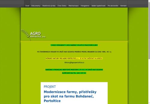 AGRO PERTOLTICE, a.s. nabízí práci na pozici Technik mechanizace a dílen v obci Zruč nad Sázavou