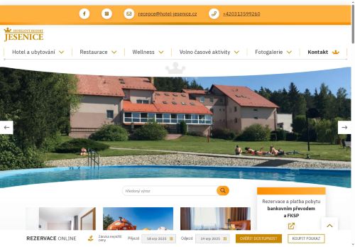 Webové stránky Hotelový resort JESENICE, s.r.o., Jesenice