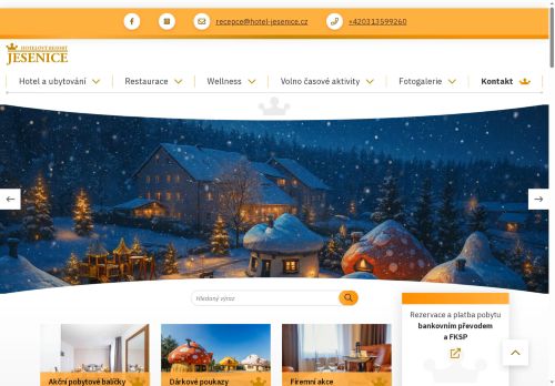 Webové stránky Hotelový resort JESENICE, s.r.o., Jesenice