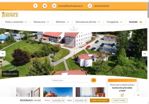 Webové stránky Hotelový resort JESENICE, s.r.o., Jesenice