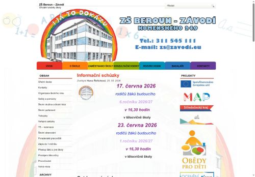 Základní škola, Beroun - Závodí, Komenského 249 nabízí práci na pozici Učitel/učitelka 2.st.ZŠ v obci Beroun