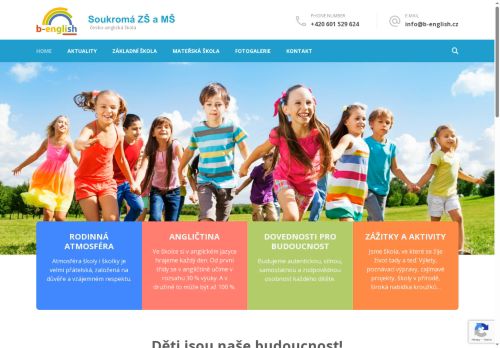 Webové stránky Soukromá základní škola a mateřská škola B-English s.r.o., Králův Dvůr