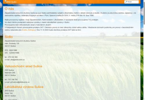 Západočeské konzumní družstvo Sušice nabízí práci na pozici prodavač/ka - pokladní v obci Dobřany