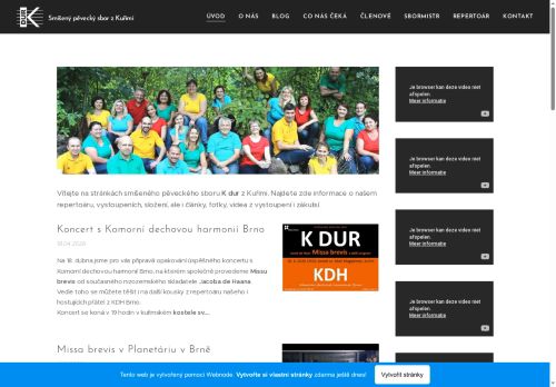 Zobrazit webové stránky Pěvecký sbor K dur