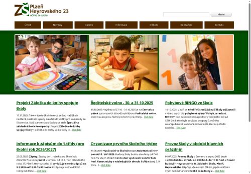 Webové stránky Základní škola, Plzeň, Heyrovského 23, Plzeň