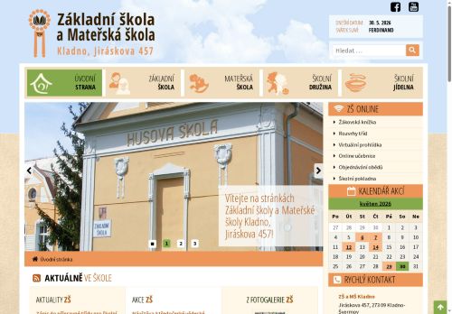 Webové stránky Základní škola a Mateřská škola Kladno, Jiráskova 457, Kladno