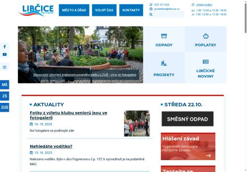Zobrazit webové stránky Městský úřad Libčice nad Vltavou