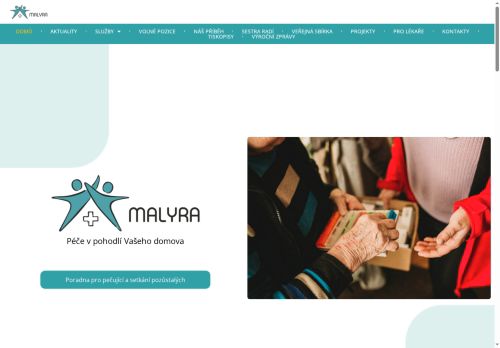 Webové stránky Malyra s.r.o., Mnichovo Hradiště