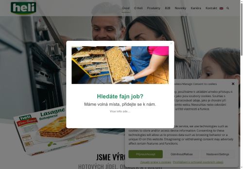 Webové stránky HELI FOOD FRESH a.s., Milín