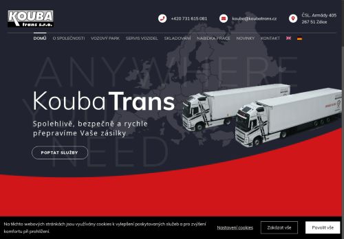 KOUBA Trans, s.r.o. nabízí práci na pozici Řidiči os. a malých dodáv. automobilů v obci Zdice