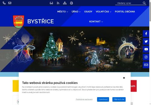 Zobrazit webové stránky Městský úřad Bystřice