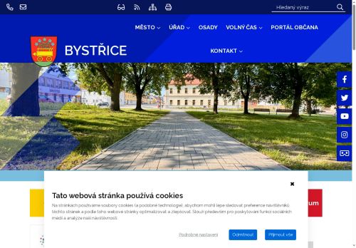 Zobrazit webové stránky Městský úřad Bystřice