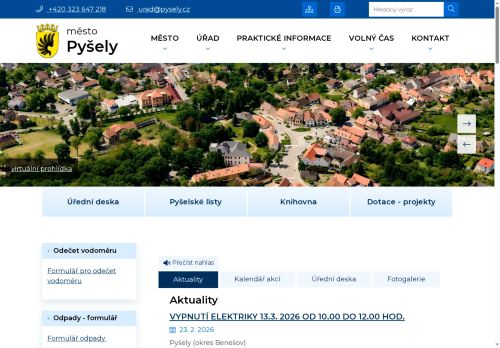 Zobrazit webové stránky Městský úřad Pyšely