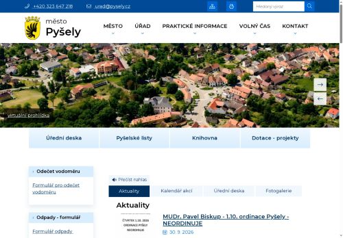 Zobrazit webové stránky Městský úřad Pyšely