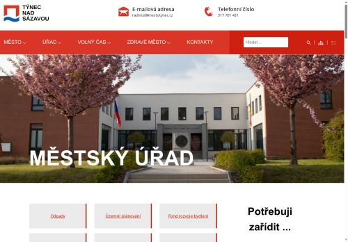 Zobrazit webové stránky Městský úřad Týnec nad Sázavou