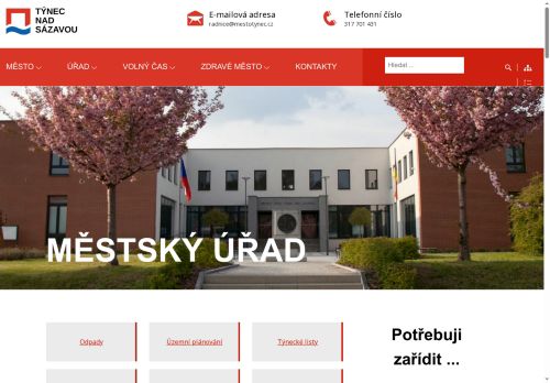 Zobrazit webové stránky Městský úřad Týnec nad Sázavou