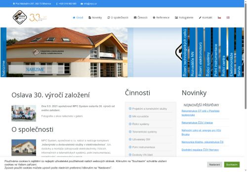 Webové stránky MPC System, společnost s r. o., Březnice