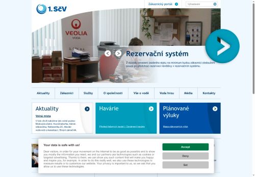 Webové stránky 1. SčV, a.s., Příbram