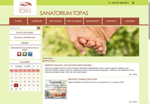 Webové stránky SANATORIUM TOPAS s.r.o., Škvorec