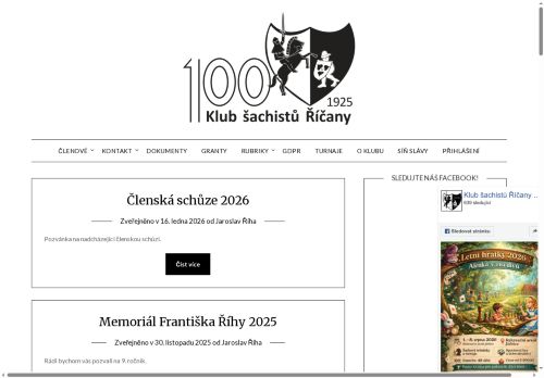 Zobrazit webové stránky Klub šachistů Říčany