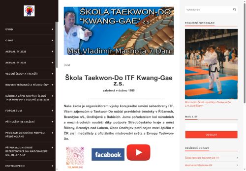 Zobrazit webové stránky Škola Taekwon-Do ITF Kwang-Gae z.s.