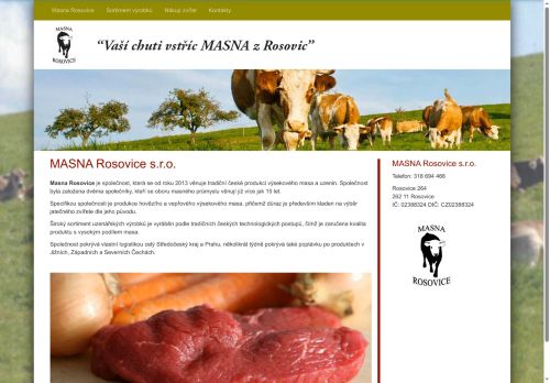 Webové stránky MASNA Rosovice s.r.o., Rosovice