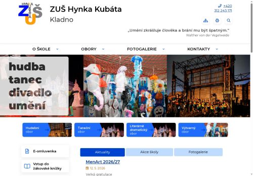 Zobrazit webové stránky Základní umělecká škola Hynka Kubáta Kladno