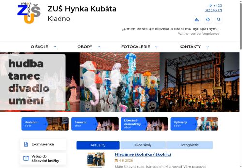 Zobrazit webové stránky Základní umělecká škola Hynka Kubáta Kladno