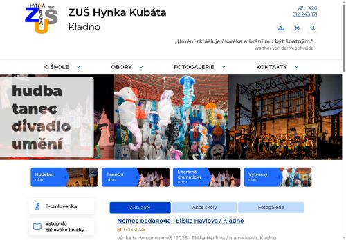 Zobrazit webové stránky Základní umělecká škola Hynka Kubáta Kladno