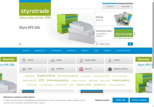 Webové stránky Styrotrade, a.s., Čakovičky