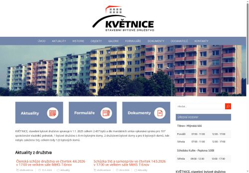 KVĚTNICE, stavební bytové družstvo nabízí práci na pozici Účetní - mzdový/á účetní v obci Tišnov