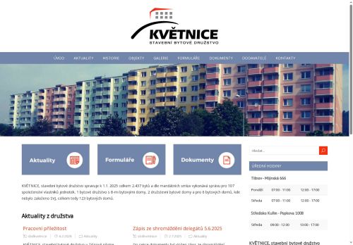 KVĚTNICE, stavební bytové družstvo nabízí práci na pozici Účetní - mzdový/á účetní v obci Tišnov